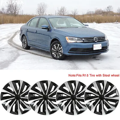 $71.14 • Buy For VW Jetta 2011-2016 15  Set Of 4 Hubcaps Wheel Covers Fits R15 Steel Wheel