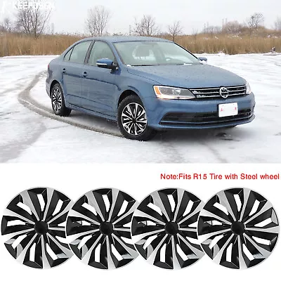 For VW Jetta 2011-2016 15  Set Of 4 Hubcaps Wheel Covers Fits R15 Steel Wheel • $75.05