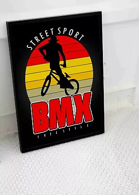 Bmx Biker Freestyle Poster Wall Art Extreme Sport Size -a3 A4 • £8.95