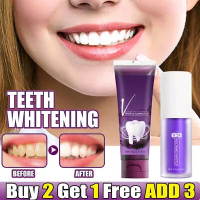 Purple Hismile V34 Whitening Toothpaste Colour Corrector Teeth Stain Removal • $12.46