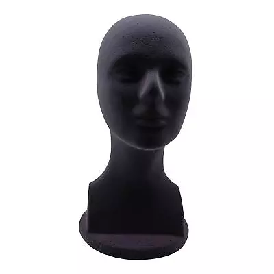 Man Styrofoam Mannequin Head Model Stable Base Hat Display Stand Black Height • $9.64