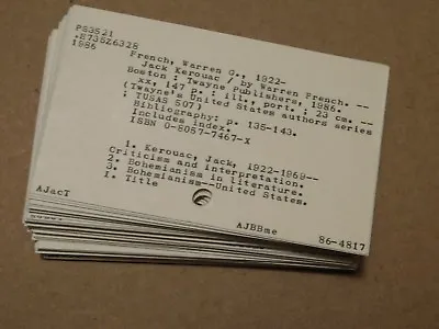 Vintage School Library Catalog Cards Unique Craft Altered Art 3  X 5  Lot Of 50 • $7.50