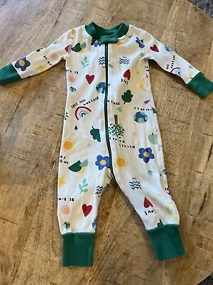 NWOT HANNA ANDERSSON NURTURE NATURE ORGANIC Cotton SLEEPER Baby Boy Girl 3-6 60 • $18