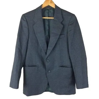 Chairman's Club Vintage Men's Size 36R** Blue Worsted Wool Blazer Suit Jacket • $49.88