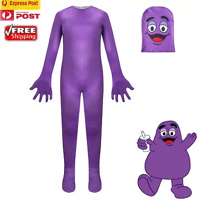 Kids Grimace Shake YouTube Cosplay Costume Party Fancy Halloween Jumpsuit Sets • $31.99