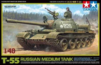 Tamiya 32598 1:48 Russian T55 Medium Military Tank Model Kit • $36.09