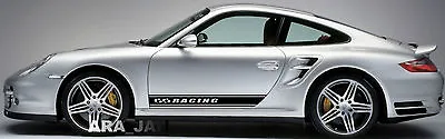 2 - Racing Stripe Decal Sport Skirt Sticker Decals Logo Black • $55.21