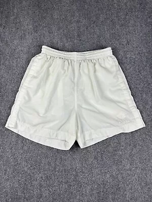 VINTAGE Lotto Shorts Size Medium White Lined Italia Soccer Tennis Running 90s • $25.01