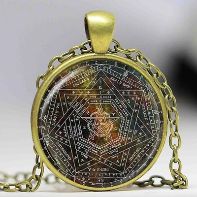 $10.79 • Buy Sigil Of Ameth Symbol Enochian Magic Pentagram Sacred Geometry Pendant Necklace