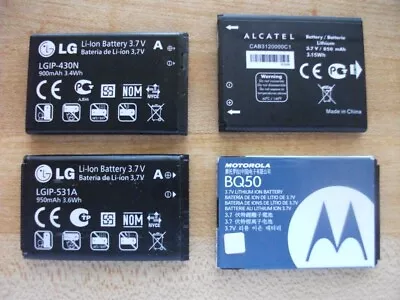 4 CELL 3.7V BATTERIES For LG 430-N & 531A Alcatel CAB3120000C1 Motorola BQ50 • $14.50