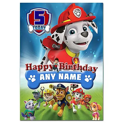 Large Personalised Birthday Card; PAW Patrol; Any Age Name For Little /big (763) • £4.50