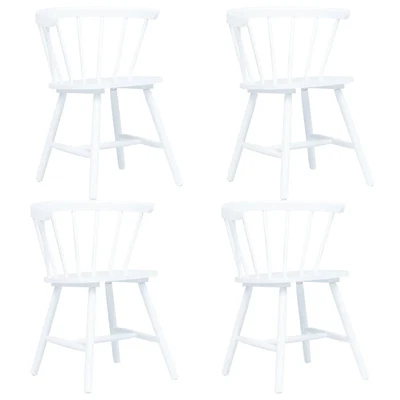$233.99 • Buy VidaXL 2/4x Solid Rubber Wood Dining Chairs Kitchen Dinner Chair Black/White