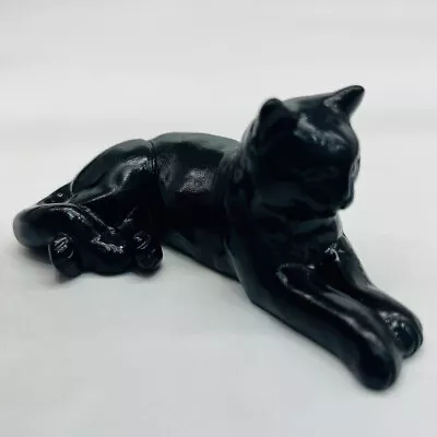 1pc Natural Obsidian Quartz Carved Crystal Cat Skull Reiki Healing Decor • $18.90