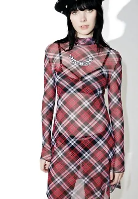 The Ragged Priest Precious Dress S BNWT Tartan Mesh Do Not Touch 90s • £25