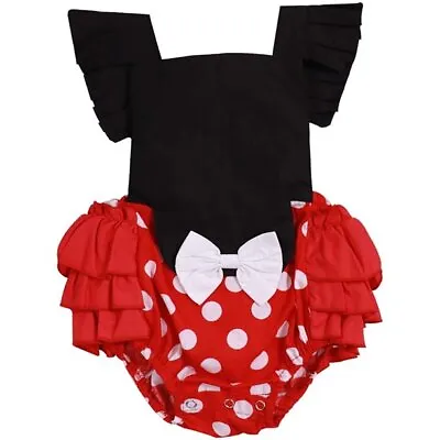 Girl Toddler Baby Jumpsuit Cute Minnie Romper Red Mickey Mouse Clothes • $5.99