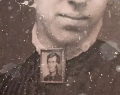 Daguerreotype Of Stunning Woman With Portrait? Of Man On Her Collar 1/6 Plate • $65