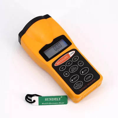NEW Ultrasonic LCD Sonic Distance Tape Measurer Meter Laser Pointer Measure • £15.99