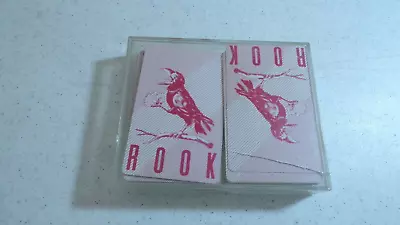 1959 Rook Red Back Playing Cards W/rule Book In Plastic Case Complete Deck+extra • $10