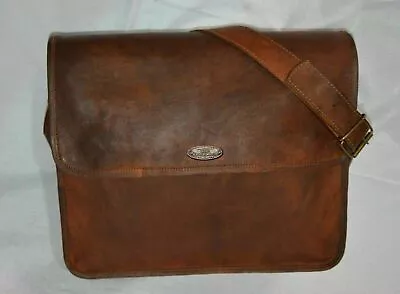 Women Genuine Vintage Brown Leather Shoulder Bag Laptop Bag Briefcase # • £36.98
