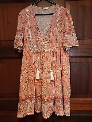 Iris Maxi Pink Print Dress Size 14 • $20