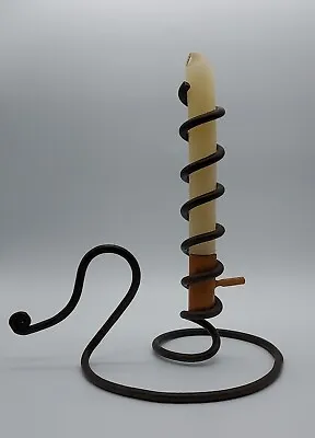 Vintage Amish Cast Iron 8  Spiral Coil Courting Candle Holder • $32