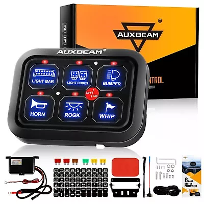 AUXBEAM 6 Gang Switch Panel LED Light Bar Circuit Control For Car RV Boat Marine • $149.99