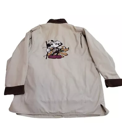 Disney Store Mickey Hunting Large  Jacket Outdoors Quilt-Lined Buttoned Coat Vtg • $51