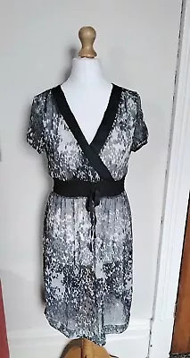 Mexx Sheer Grey Animal Print Dress  - Size 10 • £5.99