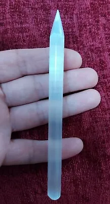 £2.99 • Buy Polished  14cm Selenite Crystal Pencil Wand. Aura Cleansing Wand