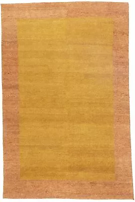 6X10 Gold Tribal Modern Oriental Rug Contemporary Gabbeh Wool Carpet 6'2X9'6 • $761.40