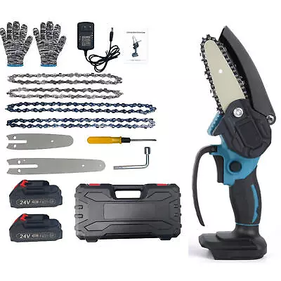 6  Mini Handheld Electric Chainsaw Cordless Chain Saw 24V 550W Battery Power • $33.99