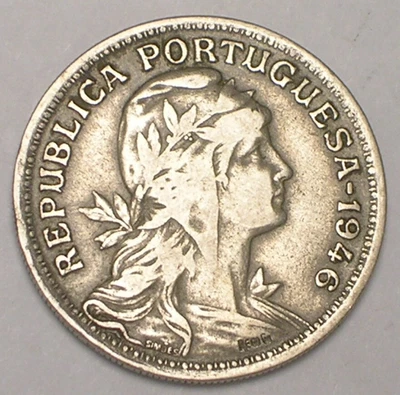 $3.69 • Buy 1946 Portugal Portuguese 50 Centavos Republic Coin VF+