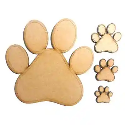 Wooden MDF Dog Paw Shapes Print Animal Paws Cat Paws Embellishments Craft Blank • £2.95