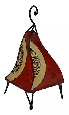  Moroccan Floor Lamp Henna Goat Skin Handmade Decorative Decor SM Beige Red • $44.99