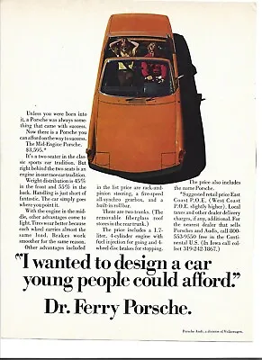 Original 1971 Porsche 914 Vintage Print Ad Advertising • $3.99