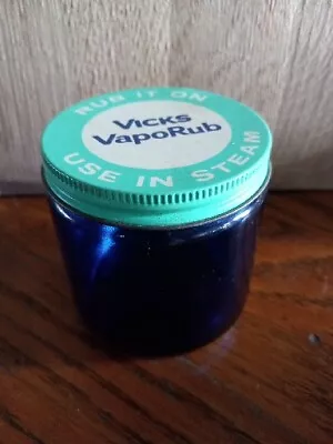 Vintage Cobalt Blue Vicks Vaporub (32 On Bottom After The Words Vaporub) Jar. • $21.80