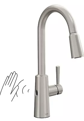 Moen 7402EWSRS Riley MotionSense Wave Pull Down Kitchen Faucet Stainless • $125