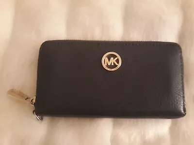 Michael Kors Large Zip Around Leather Wallet Dark Blue Kate Calvin Hobo Patricia • $16.99