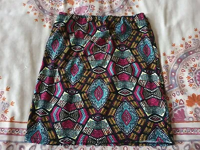 New Look Ladies Tribal Print Mini Skirt Sie UK 8 Colour Black Multi • $6.32