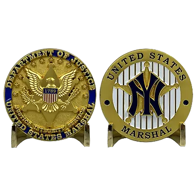 EL13-004 Rare Gold Version New York New Jersey United States NY US Marshal Chall • $19.99