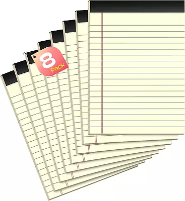 8 Pack Note Pads 4x6 In Legal Pads Thick Writing Pads Perforated Yellow Paper • $11.48