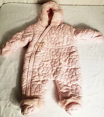 Bebe D' Amour Snowsuit Girls 3/6 Months Pink Outerwear Baby Infants • $15.50