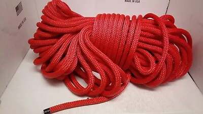 250162 Samson Rope 5/8 Diameter Red Stable Braid - 184 To 190 Foot Length • $166