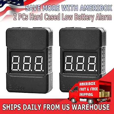 2X RC Lipo Battery Low Voltage Alarm 1S-8S Buzzer Indicator Checker Tester LED • $7.99