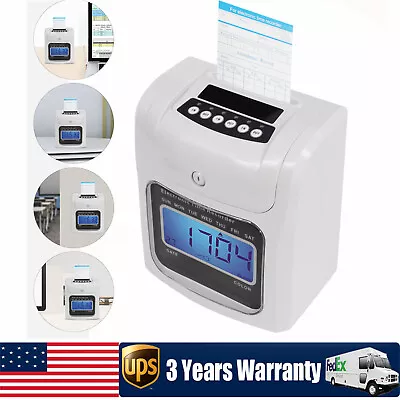 LCD Employee Attendance Machine Time Clock Office Punch Card Machine + 50 Cards • $95