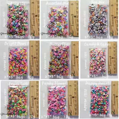 Assorted Fimo Polymer Clay Cane Slices For Charms Phones Nail Arts Slime  • $3.25