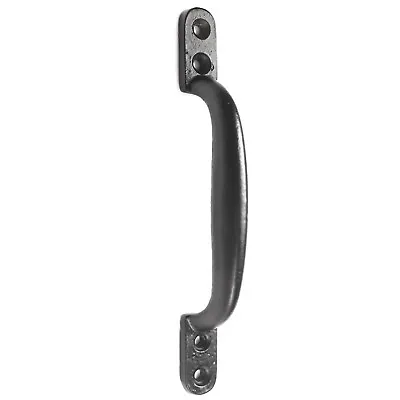 10x BLACK D HANDLES Cupboard Drawer Door Gate Shed Pull Cast Iron 150mm/6  Pack • £12