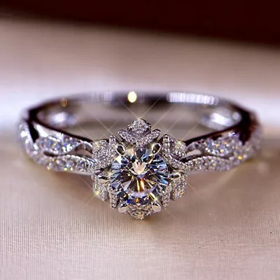 $2.33 • Buy Gorgeous Cubic Zircon Ring Women 925 Silver Wedding Jewelry Sz 6-10