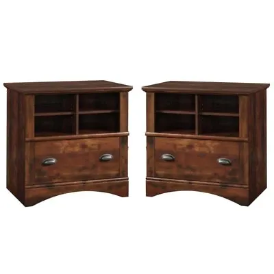 (Set Of 2) Rustic 1 Drawer Lateral File Cabinet In Curado Cherry • $525.99