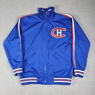 Montreal Canadiens Mitchell & Ness Jacket Men's XL Blue Full Zip Vintage Hockey • $50